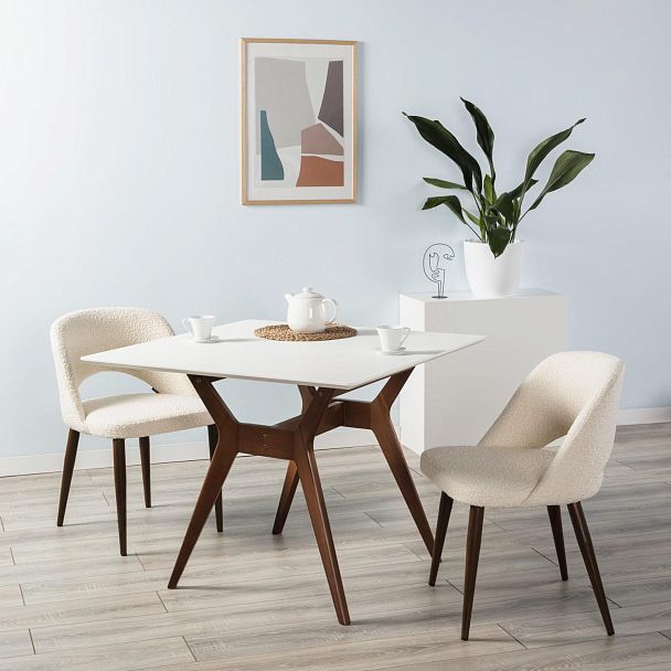 Стол Нарвик 960*960 Белый Темный орех - Вид 7