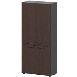 Шкаф высокий закрытый СМШ58.28F.38V(Ч) Дуб венге/Графит 792x380x1990 Кортез - Фото предпросмотра