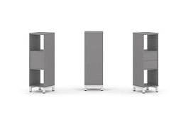 Стайл Проджект Набор стеллажа одностороннего, 3 яруса SN.NS-311 Серый Пепел/Металл Белый 387*400*124 - Фото предпросмотра