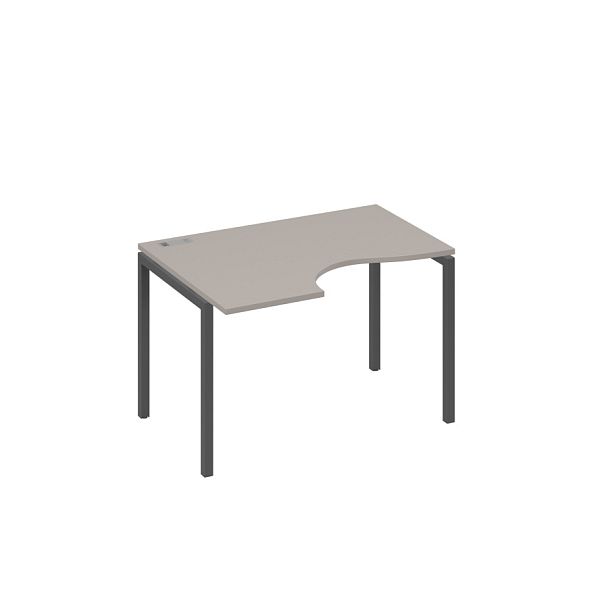 Стол эргономичный левый "Классика" на металлокаркасе DUE A4 А4 Б2 041 БП мокко премиум / металлокаркас антрацит - Вид 1