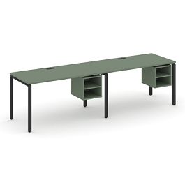 Concept Рабочая станция односторонняя с подвес. тумбами 2 места CN.ORS-106 Кобо/Металл Черный 2360*720*750 - Фото предпросмотра