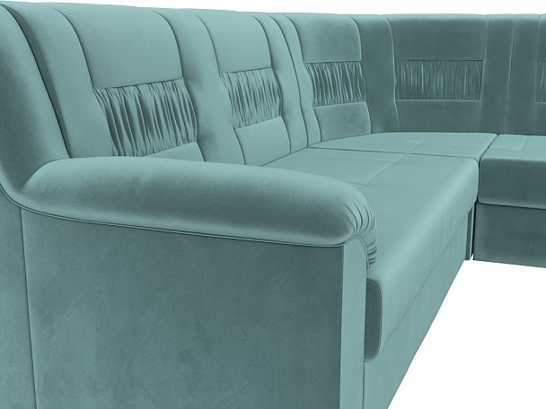 Угловой диван Карелия правый (полностью Велюр бирюзовый) - Вид 4