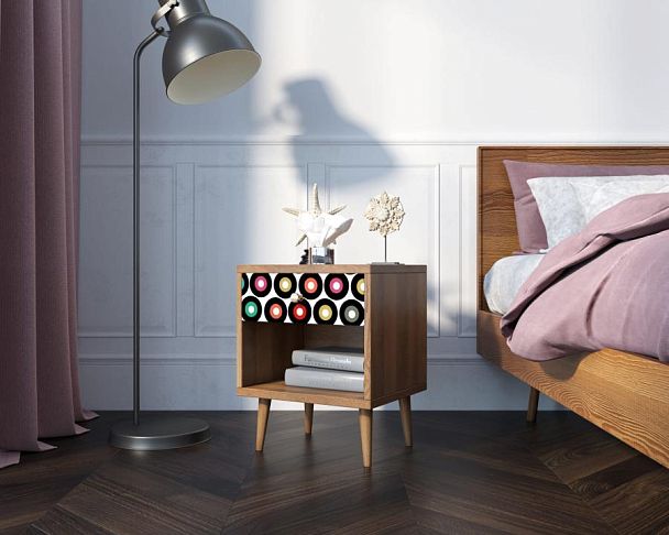 Тумбочка Berber с открытой полкой 37 принт арт BB33/Print_37, разноцветная - Вид 3