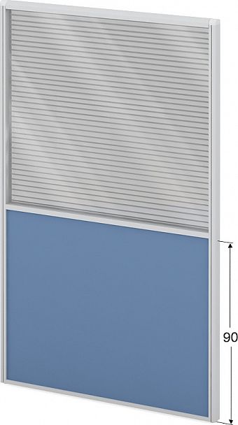 Модуль комбинированный "Мобильные офисные перегородки «Логика»" ПК-ЛГ-МДК200х120/90Ж/Д-В1-305 серый - Вид 1