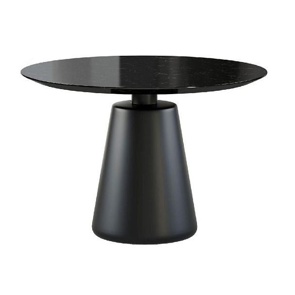 Стол круглый Ikon 100, керамика глянцевая, черная - Вид 1