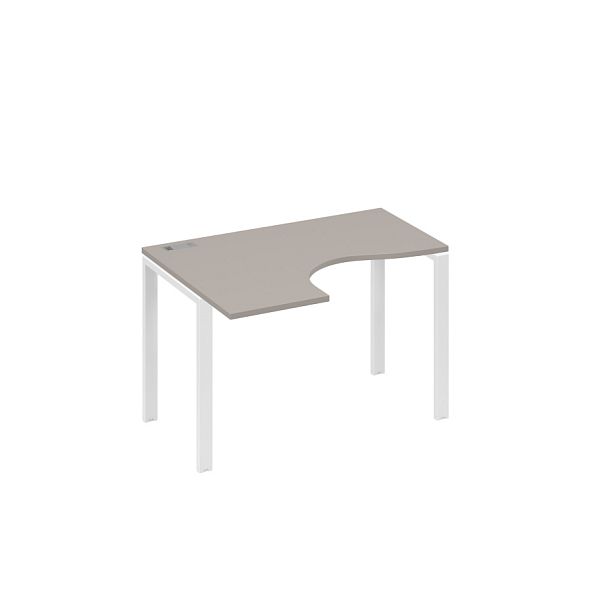 Стол эргономичный левый "Классика" на металлокаркасе UNO A4 А4 Б1 031 БП мокко премиум / металлокаркас белый - Вид 1