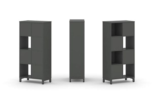 Стайл Проджект Набор стеллажа 1 сторон., 4 яр. SN.NS-421 Антрацит/Металл Антрацит 754*400*1615 - Вид 1