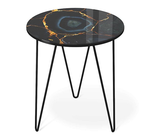 Столик журнальный Sheffilton SHT-CT27 титановый кварц/черный муар - Вид 3