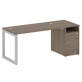 Metal System Quattro Р. ст. с тумбой на О-образном м/к 50БО.РС-СТП-1.3 Вяз/Серый металл 1812*720*750 - Фото предпросмотра