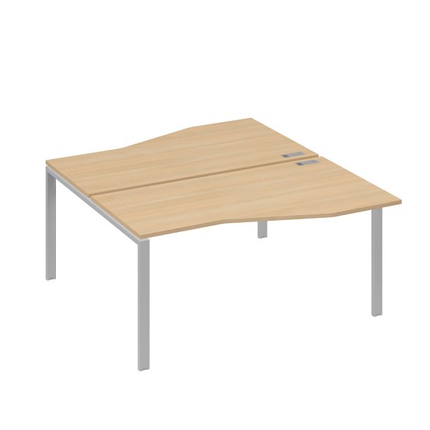 Рабочая станция столы Техно" каркас UNO (2х160) A4 А4 Б1 191 БП натуральный дуб / металлокаркас серый - Вид 1