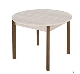 Стол круглый раздвижной из комплекта СКБ Орех (Лак),Ясень шимо светлый - Фото предпросмотра