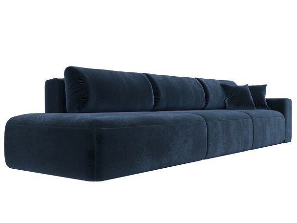 Диван прямой Лига-036 НПБ Модерн Лонг подлокотник справа Велюр синий - Вид 3