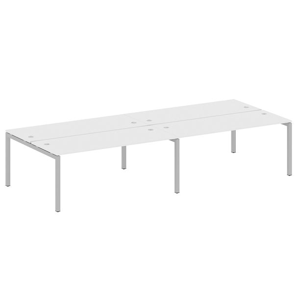 Metal System Quattro Р. ст. на 4 раб. места на П-образном м/к 50БП.СМ-4.5 Белый/Серый металл 3600*1475*750 - Вид 1