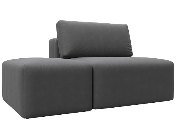 Модули диван и пуф Лига-060 НПБ Искусственная замша серый - Вид 2