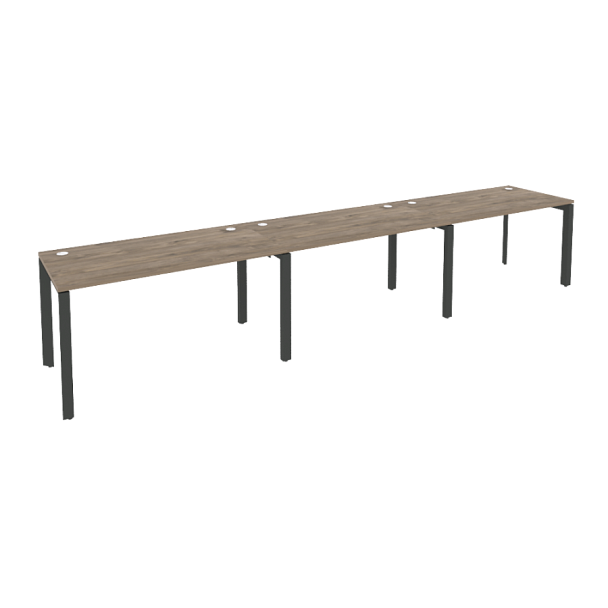 Onix Рабочая станция на П-образном м/к O.MP-RS-3.3.7 Тиквуд темный/Антрацит металл 4140*720*750 - Вид 1