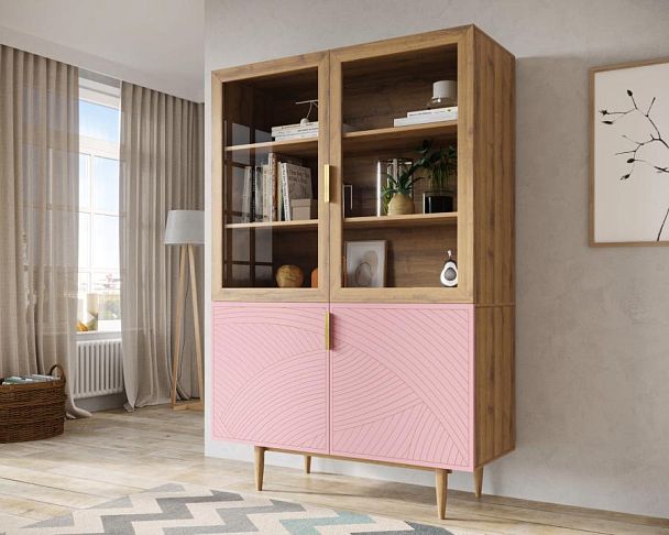 Буфет с двумя дверками Line LN11/GR1/pink - Вид 3