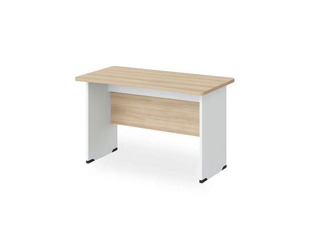 БЕРЛИН / BERLIN Стол прямой с вогнутой столешницей 650 мм 1800х650х740 Акация/Белый - Вид 1