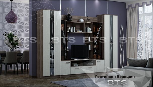 Гостиная "Венеция" (3400х2200х532) ясень шимо/дуб атланта - Вид 1