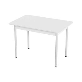 Стол Лион 1 ЛДСП (Подстолье прямое белое) НЕ ВЫБИРАТЬ Белый матовый - Фото предпросмотра
