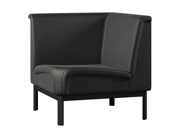 Диван Everprof Solo угловой Металл Черный Экокожа Черный - Вид 1