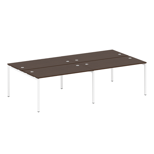 Metal System Quattro Р. ст. на 4 раб. места на П-образном м/к 40БП.СМ-4.3 Венге/Белый металл 2800*1475*750 - Вид 1