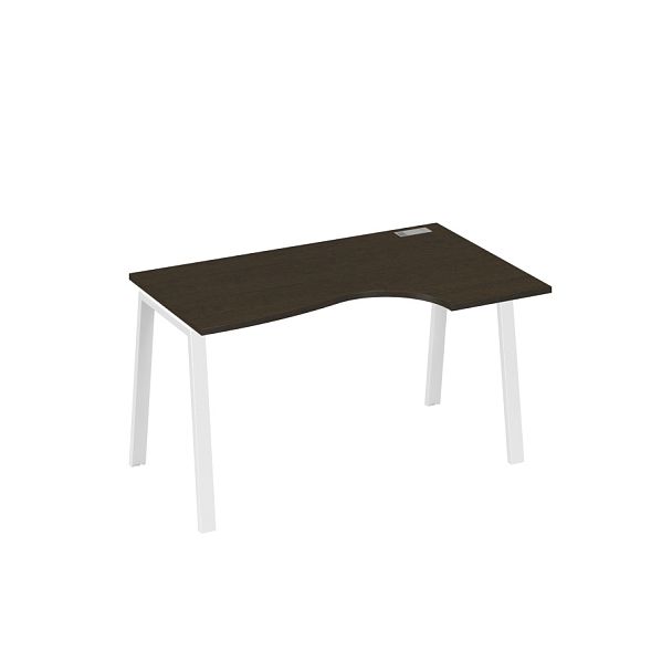 Стол эргономичный правый "Классика" на металлокаркасе TRE A4 А4 Б3 044 БП венге / металлокаркас белый - Вид 1