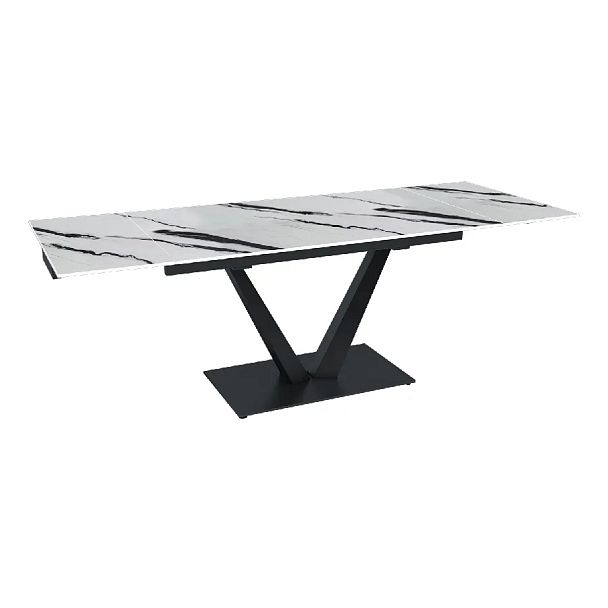 Стол раскладной Malibu (140+40+40), керамика глянцевая Panda White - Вид 6