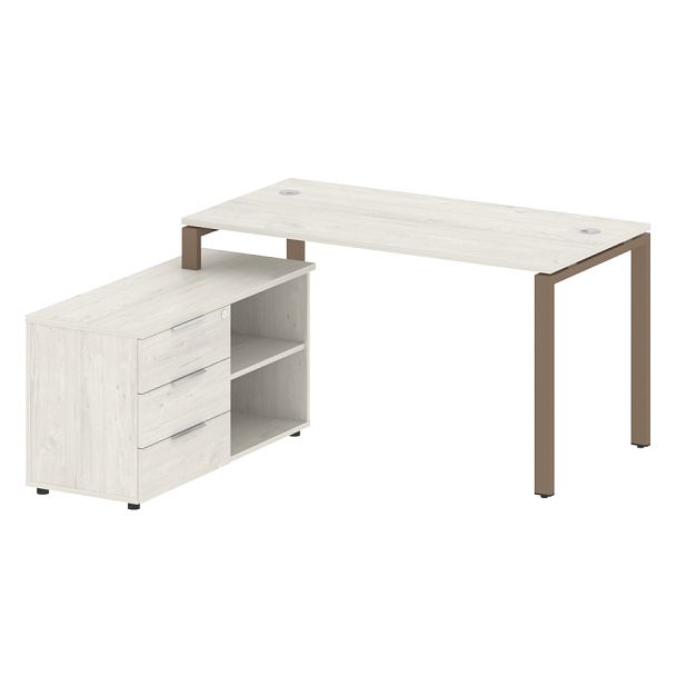 Metal System Р. ст. с тумбой на П-образном м/к БП.РС-СТС-2.3 (L) Дуб наварра/Мокко металл 1500*1520*750 - Вид 1