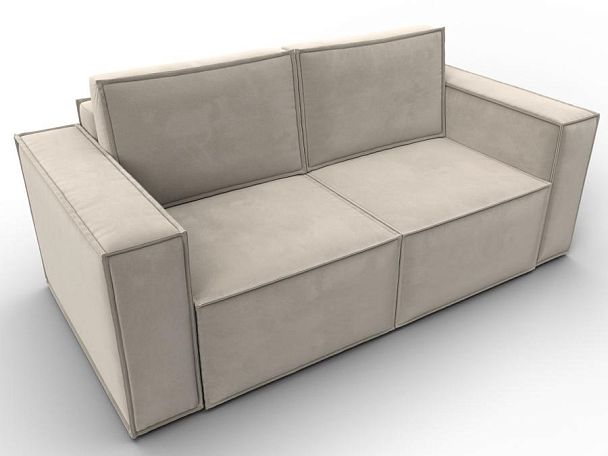 Диван прямой Куба мини Микровельвет бежевый - Вид 6