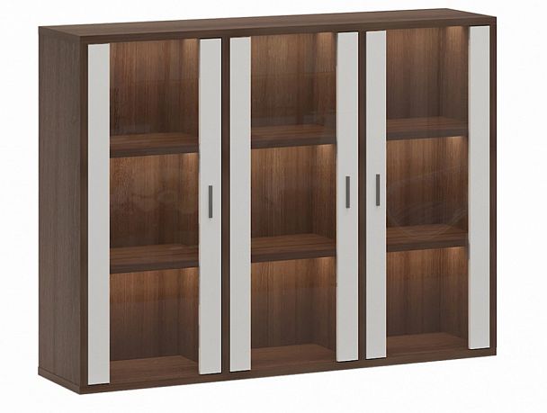 Тумба-витрина Домино СУ(ш3в1)+3ФС Белый/Шамони - Вид 1