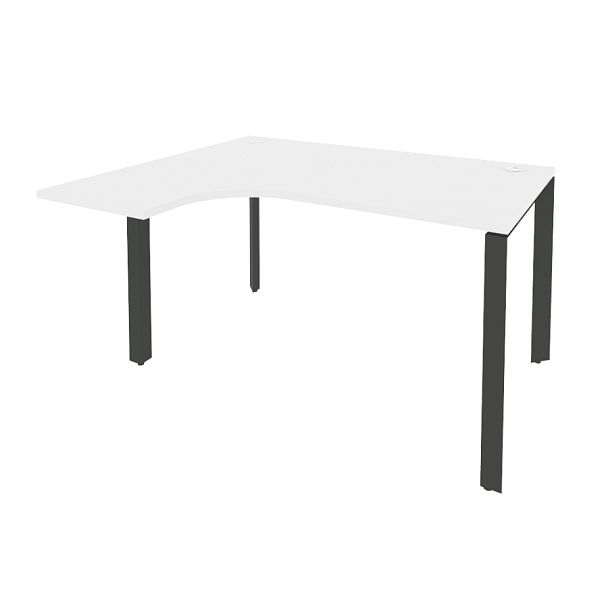 Onix Стол эргономичный левый на П-образном м/к O.MP-SA-3 (L) Белый бриллиант/Антрацит металл 1380*1180*750 (800/460) - Вид 1