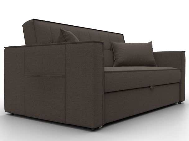 Диван прямой Лига-104 (140) Рогожка коричневый - Вид 3