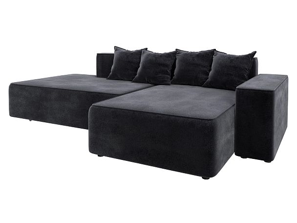 Диван угловой Лига-079 угол правый Велюр серый - Вид 2