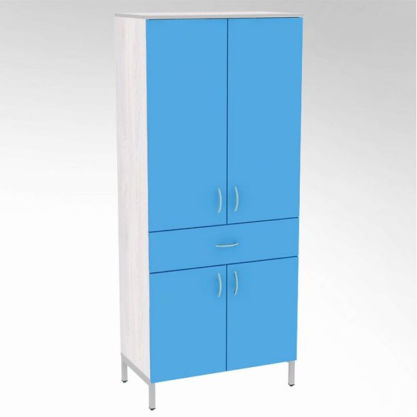 Шкаф лабораторный с ящиками со стеклом (Цветной фасад) - Вид 3