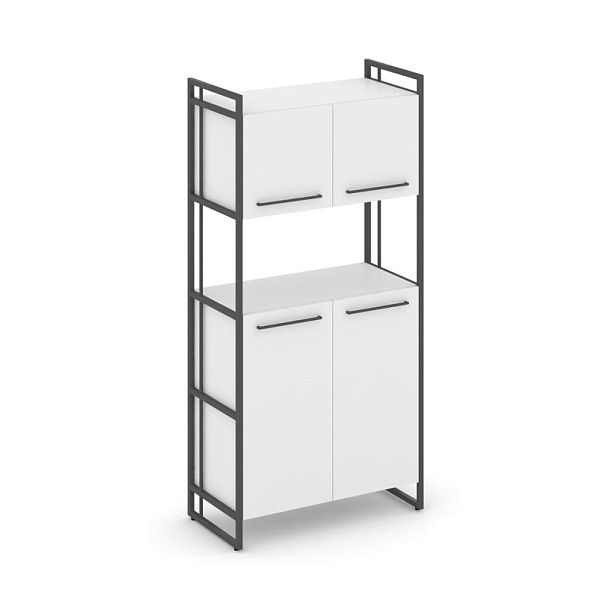 Rift Шкаф 4 ниши широкий RF.SS-42 Белый Бриллиант/Металл Антрацит 798*396*1648 - Вид 1