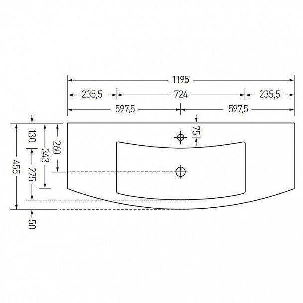 Раковина "Seviglia 120 blu" - Вид 2