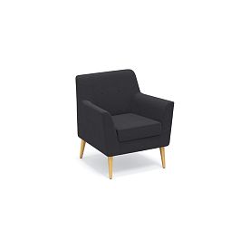 Кресло Киото Кт/kr ткань чёрная AU21/опоры лак - Фото предпросмотра