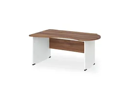 БЕРЛИН / BERLIN Стол асимметричный левый 1600х1000х740 Орех Вармия/Белый - Фото предпросмотра