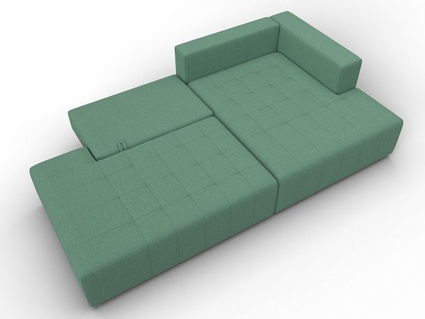 Диван угловой Лига-103 НПБ угол правый Рогожка зеленый - Вид 8