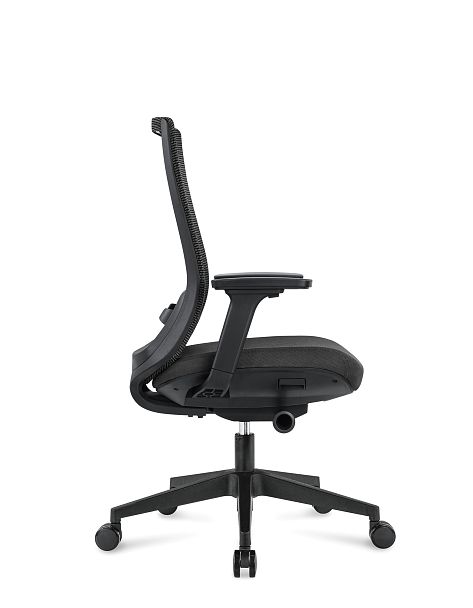 Кресло офисное Ruby black LB / черный пластик / черная сетка / черная ткань - Вид 3