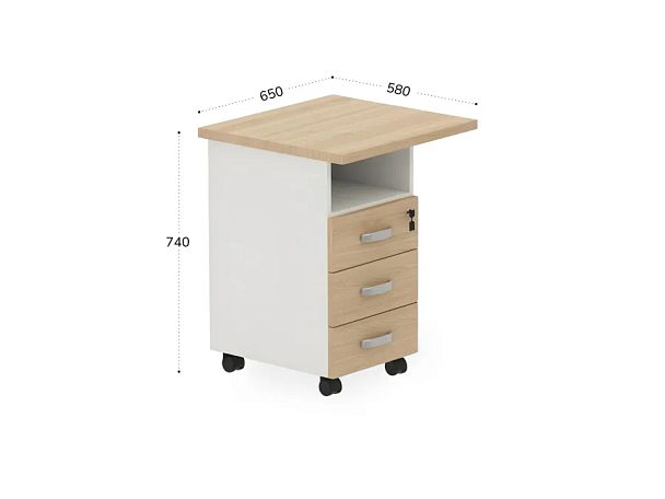 БЕРЛИН / BERLIN Тумба приставная левая 650х580х740 Акация/Белый - Вид 2