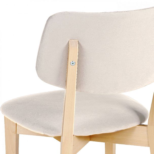 Комплект деревянных стульев с мягким сиденьем Мэти Натуральный/Кремовый велюр, 2 шт. - Вид 10