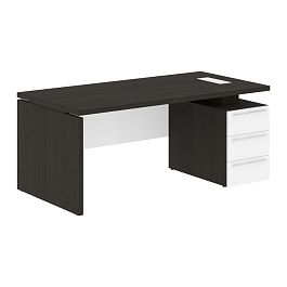 Стол письменный СП-064-25-04(R) Дуб Мореный/Белый глянец 1800х900х750 KANON - Фото предпросмотра