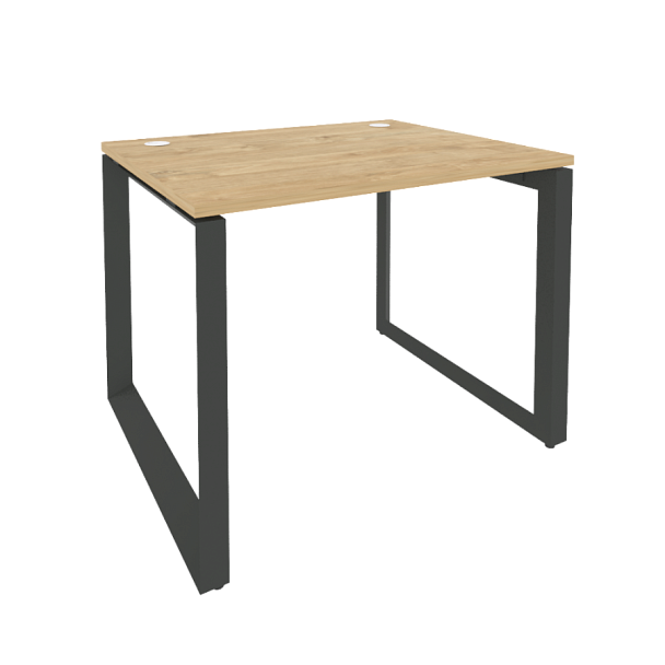 Onix Стол рабочий на О-образном м/к O.MO-SP-1.8 Тиквуд светлый/Антрацит металл 980*800*750 - Вид 1