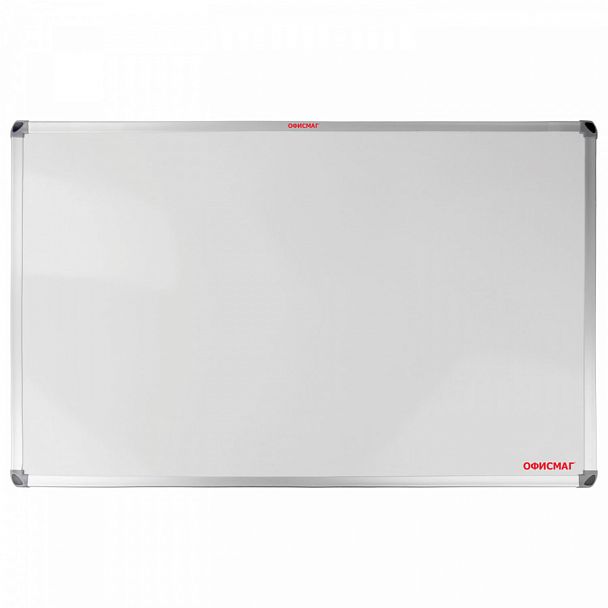 Доска магнитно-маркерная 60х90 см, алюминиевая рамка, ГАРАНТИЯ 10 ЛЕТ, РОССИЯ, ОФИСМАГ, 236446 - Вид 1
