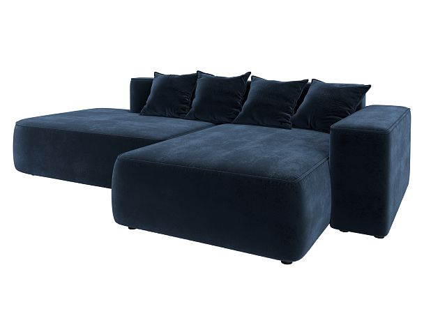 Диван угловой Лига-065 угол правый Велюр синий - Вид 2
