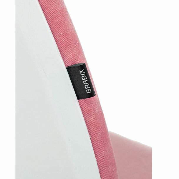 Кресло детское BRABIX "Fancy MG-201W", с подлокотниками, пластик белый, ткань вельветовая, розовое, 533009 - Вид 7