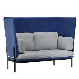 Stato Диван двухместный  с высокой спинкой STA-02 Like 785/Like 992/Металл Черный 1820*900*1200 - Фото предпросмотра