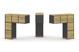 Concept Надставка низкая CN.ONN-005 Дуб Винченцо/Антрацит/Металл Антрацит 1099*365*1130 - Фото предпросмотра