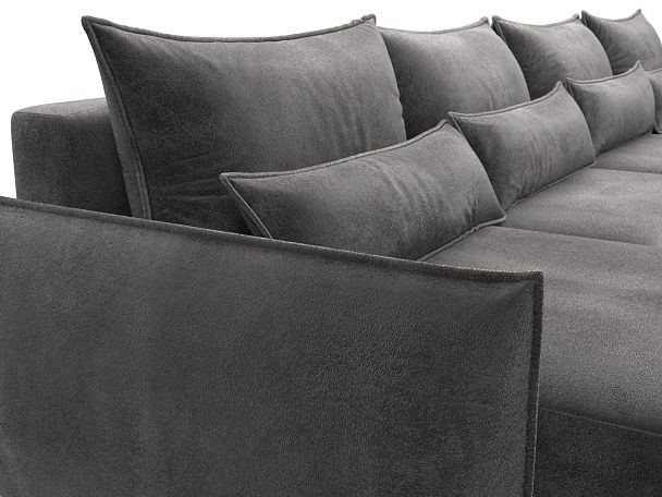 Диван П-образный Лига-051 НПБ Лонг Велюр серый - Вид 4